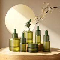 Flacon compte-gouttes en verre dépoli vert 15ML 30ML, flacon de recharge pour huiles essentielles et essences