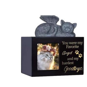 Pet <b>Urn</b> Wooden Rectangle Memorial Box With Photo Frame For Dog <b>Cat</b> Pet Cremation Keepsake Storage Durable - Product Image 5