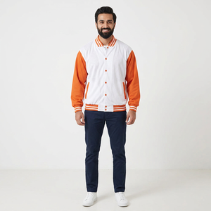 เสื้อแจ็คเก็ตเบสบอล บาสเก็ตบอล แบบ Letterman ทำจากขนสัตว์แท้ แบรนด์ส่วนตัว แขนเสื้อแบบ High Street สำหรับใช้ในฤดูหนาว - Product Image 1