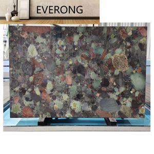Marbre Breccia Naturel <span class=keywords><strong>Paris</strong></span> Spring, Pierre Sombre de Luxe avec Veines Breccées Multicolores pour Murs Décoratifs et Plans de Travail - Product Image 4