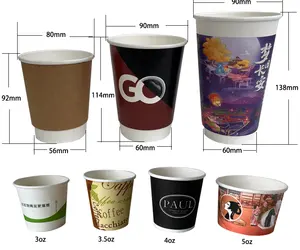 Per andare tazza di carta per caffè usa e getta compostabile tazza di carta a doppia parete a prova di calore usa e getta tazza di carta