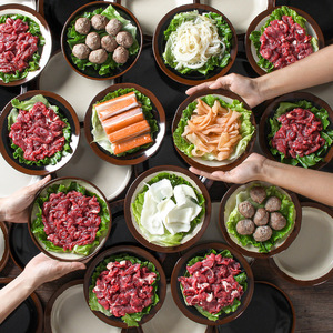 Xiangyuan <b>melamine</b> tableware, special <b>plates</b> for hot pot, commercial restaurant dishes, and retro-style skewers side dishes. - Product Image 2