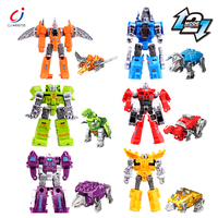 Mainan hewan deformasi Chengji 6in1 mainan Robot dinosaurus Diecast pengembangan otak perakitan plastik murah Set deformasi