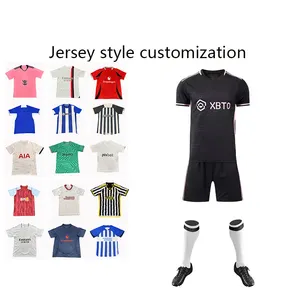 2024 Nieuwe Custom Vrouwen Zwart Gratis Design Sublimatie Sportkleding Voetbalclub Team Dragen Vintage Voetbal Truien Voor Kinderen