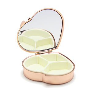 Portable Heart Tablet Pill Case Salt <strong>Spice</strong> Pepper Organizer Fish Oil Box Glass Mirror Stainless Steel Metal Pocket Storage <strong>Boxes</strong> - Product Image 6