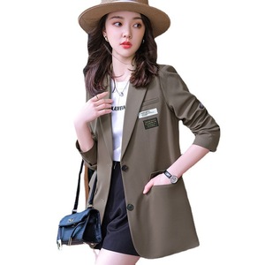 Women's Cotton-<b>Lined</b> Thick Suit <b>Coat</b> Mid-Length Loose Windproof Autumn Winter Wear - Product Image 4