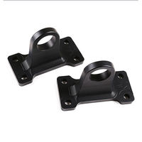 Support de fixation mécanique usiné avec précision en aluminium anodisé noir, usinage CNC personnalisé, avec crochet de levage