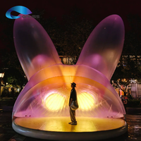 Ballon gonflable commercial personnalisé en forme de lapin (conception à air fermé) avec éclairage LED, film TPU changeant de couleur, imperméable, mignon, Bugs Bunny