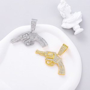 Nuovo Accessorio Hip-Hop Transfrontaliero dall'Europa e dall'America, con Strass in Lega Placcati Oro e Diamanti Completi, è un <span class=keywords><strong>Re</strong></span> - Product Image 1