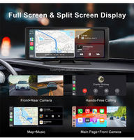 Écran tactile IPS 4K de 9 pouces pour autoradio portable sans fil CarPlay Android Auto, lecteur, émetteur FM, radio FM