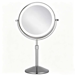 Rechargeable LED Lighted <b>Makeup</b> Mirror with Magnification Ins Style Desktop <b>Vanity</b> Mirror for Student Dormitory Cosmetic <b>Makeup</b> - Product Image 4