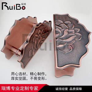 Ribo Nhà Sản Xuất Trực Tiếp Tấm Nhôm Khắc Kết Cấu Chống Gurra Cổng Tay Cầm Sang Trọng Tay Cầm Bằng Đồng Đỏ - Product Image 5