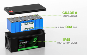 유럽 창고 <span class=keywords><strong>12V</strong></span> 딥 사이클 <span class=keywords><strong>LiFePO4</strong></span> 리튬 배터리 100Ah/200Ah IP65 방수 10년 보증 자동차용 원통형 - Product Image 6