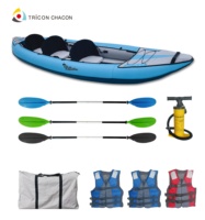 Kayak gonflable à double siège bateaux à rames kayak tandem à point de chute