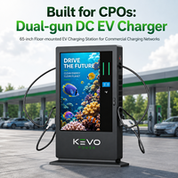 Chargeur EV DC à double pistolet, monté au sol, 30kW 40kW 60kW 80kW avec écran publicitaire numérique de 65 pouces
