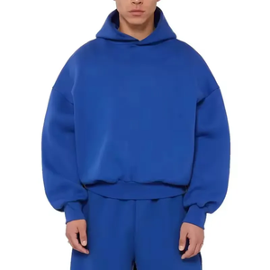 Vecchi vestiti da uomo con cappuccio squadrato in bianco felpa da uomo in cotone <span class=keywords><strong>oversize</strong></span> felpa con cappuccio personalizzata per peso massimo - Product Image 4