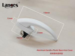 Poignée de fenêtre en alliage d'aluminium avec levier de verrouillage, base en plastique pour fenêtre <span class=keywords><strong>oscillo</strong></span>-battante, accessoires de verrouillage pour fenêtre à <span class=keywords><strong>battant</strong></span> - Product Image 3
