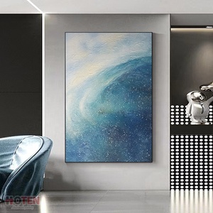 Dipinto a Olio Moderno Minimalista Paesaggio Marino Decorazione Soggiorno Quadro Grande da Terra per Sfondo - Product Image 5