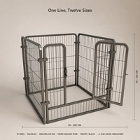 Parc pour chien en métal robuste, enclos modulaire intérieur à 4 ou 6 panneaux, 12 tailles pour chiens de taille moyenne à grande, pour l'entraînement, OEM ODM