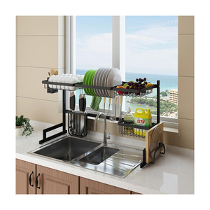 Escurridor <span class=keywords><strong>de</strong></span> vajilla <span class=keywords><strong>de</strong></span> acero inoxidable para el fregadero, <span class=keywords><strong>estante</strong></span> <span class=keywords><strong>de</strong></span> almacenamiento con ahorro <span class=keywords><strong>de</strong></span> espacio, organizador <span class=keywords><strong>de</strong></span> cocina, ajustable, grande, 2 niveles - Product Image 3