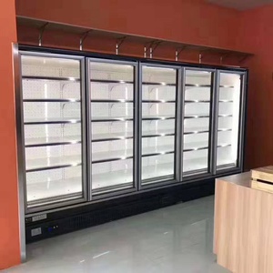 Персонализированная стеклянная дверь для супермаркета, многоуровневый охладитель, демонстрационная витрина для шкафа с воздушными занавесками - Product Image 4