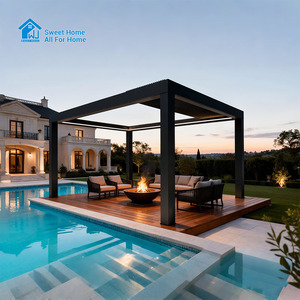 Pérgola de Aluminio para Exteriores <span class=keywords><strong>con</strong></span> Techo de Láminas Ajustables, Gazebo Impermeable para Patio, Toldo para Jardín, Kit de Pérgola Bioclimática - Product Image 1