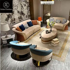 Villa Rumah coklat disesuaikan tampilan yang indah <span class=keywords><strong>Sofa</strong></span> lengkung mewah kulit Nubuck asli ruang tamu Modern <span class=keywords><strong>Sofa</strong></span> melengkung - Product Image 2