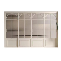 Porte coulissante triple très étroite de style rétro français, moderne, pour cuisine, balcon, séparation de pièce, fabricants de portes coulissantes pour salon