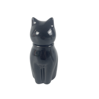 Upclay Distributeurs en forme de chat japonais en céramique porcelaine personnalisés pour bouteille de sauce soja pour chat Pot noir