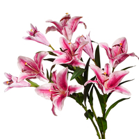 Fleurs de lys artificielles de haute qualité, grande taille, en soie, réalistes, fausses fleurs, décoration pour Noël, le Nouvel An chinois, la maison et le bureau