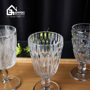 Copa de Vino Sherry Vintage con Diseño de Hojas Grabadas, Estilo Brasileño, 110oz, Vaso de Cristal Antiguo - Product Image 3