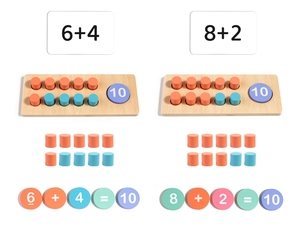 Jeu d'apprentissage des mathématiques pour l'école : Kit de jeu en bois avec cadre à dix pour l'addition et la soustraction, jouet éducatif pour enfants - Product Image 5