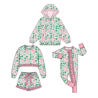 Ensemble haut et short à manches longues pour bébés filles, imprimé à nœuds, tenue à volants, dernière collection