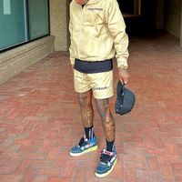 Vêtements personnalisés pour hommes ensemble court et veste de jogging ensemble deux pièces en polyester à fermeture éclair ensemble de survêtement coupe-vent et court