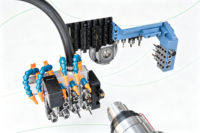 Tour CNC de type suisse à 6 axes et double broche FANUC, haute vitesse 8000 tr/min, RS266, traitement automatique
