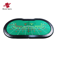Table de poker portable de qualité tournoi Baccarat Texas Hold'em avec logo personnalisé et pieds pliants pour les jeux de casino à la maison/au bureau