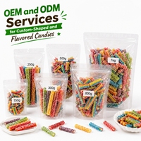 Barres de bonbons gélifiés fourrées au goût acidulé, directement de l'usine, OEM, marque privée, emballage personnalisé, sac multicolore, vente en gros, exportateur