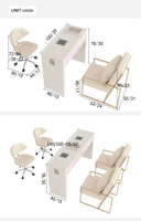 Ensemble table et chaise de manucure bon marché à prix d'usine avec dépoussiéreur pour station de manucure