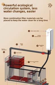 Pecera Grande Blanca para Peces Koi con Filtro Inferior Integrado de Acero Inoxidable Ecológico y Paisaje Acuático Ecológico - Product Image 6
