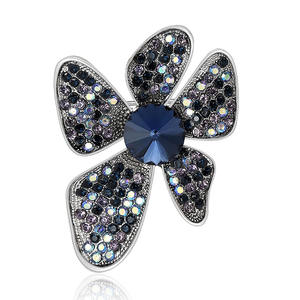 Broches de Cristal con Flores, Modernos y Elegantes, Botones de Diamantes de Imitación, Aleación Chapada en Oro, Personalizados, Unisex, para Uso Diario, Regalo de Compromiso, Fiesta - Product Image 2