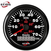 3-3/8'' (85mm) Marine GPS Speedometer Odometer 70Knots 80MPH With Backlight 12V/24V