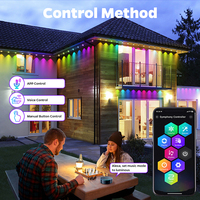 Luz de aleros para exteriores permanente IP67 Iluminación de Casa impermeable Vacaciones 50ft 100ft RGB 36V Luz LED de fácil instalación
