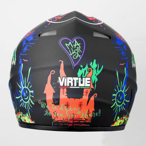 Casco de moto de cross aprobado por VIRTUE DOT, diseño elegante, material ABS, disponible en Blanco/Negro, tallas S/M/L/XL - Product Image 4