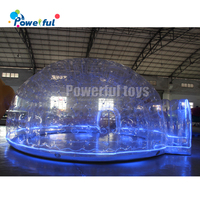 Tente dôme gonflable transparente portable à LED pour éclairage extérieur, tentes d'événements de salon