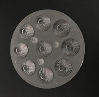 Lentille LED ronde en PMMA Shenzhen 2835, diffuseur à 9 LED avec structure plano-convexe pour l'éclairage