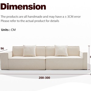 Customized French Cream Fabric <b>Sofa</b> Modular Straight Line Block Shape <b>Living</b> <b>Room</b> <b>Sofa</b> 200-300Cm - Product Image 1