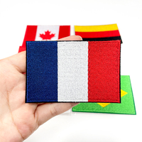 Patch Bordir Bendera Nasional Dunia Grosir AS Inggris Cina Brasil Prancis Lencana Negara untuk Disetrika pada Ransel Topi Jaket