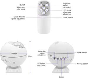 Proyector de Estrellas, Lámpara de Galaxia, Proyector de Cielo Estrellado, Lámpara Nocturna LED USB, Lámpara Lunar, Proyector de Galaxia para Decoración del Hogar - Product Image 3