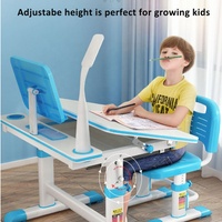Ensemble table et chaise d'étude réglables en hauteur pour écoliers, enfants, garçons et filles