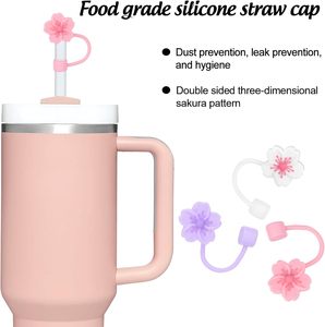 ฝาครอบหลอดซิลิโคน PVC ลายดอกเบโกเนีย ปี 2024 ใช้ซ้ำได้ ขนาด 10 มม. 0.4 นิ้ว ลายสองด้าน ป้องกันฝุ่น - Product Image 4
